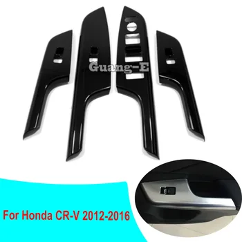 Автомобильный Стайлинг Дверное Окно Стеклянная Панель Подлокотник Кнопка Включения Подъема Отделка Рамки 4 шт. Для Honda CRV CR-V 2012 2013 2014 2015 2016
