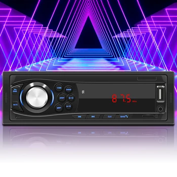 Автомобильный стереоприемник 12V с дистанционным управлением, Bluetooth-совместимый стереоплеер, FM / USB / AUX Цифровое радио, светодиодный дисплей, поддержка TF громкой связи