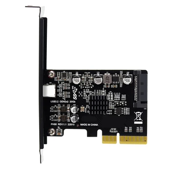 Адаптер PCI Express X4 X8 X16 с картой расширения PCI Express 20 Гбит/с к USB3.2 Gen2 для Windows/Linux