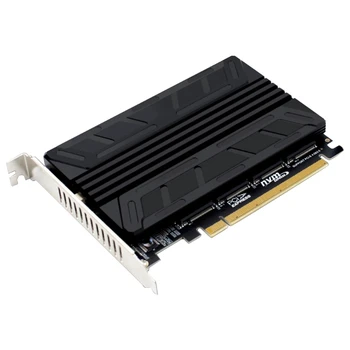 Адаптер SSD к PCIE NVME M-KEY PCIEX16 4 RAIDs Поддержка разделенной карты PCI-E 4NVME SSD 2230/42/60/80 Алюминиевый радиатор