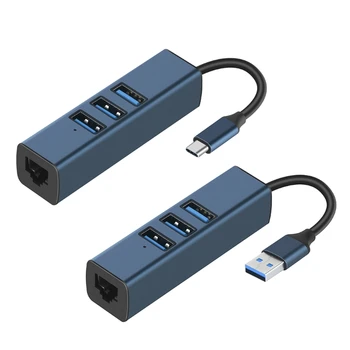 Адаптер USB TypeC к RJ45 Ethernet, интернет-кабель USB 100 Мбит/с по локальной сети для ноутбука Dropship
