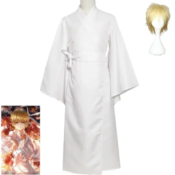 Аниме Noragami Aragoto Yukine Косплей Aldult Унисекс Изысканный формат костюма с белым поясом-Кимоно