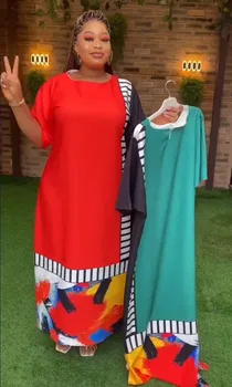 Африканские Платья для Женщин Плюс Размер Boubou Maxi Robe Осенний Принт Дашики Абая Мусульманская Одежда Анкара Африканская Одежда Наряд