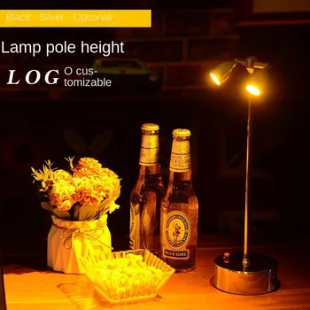 Барная настольная лампа Clear Table Personality Маленькая Ночная Двуглавая карта с высоким полюсом, держатель для карт, Светодиодная зарядка