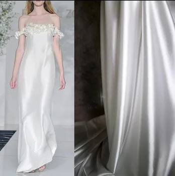 белый атласный шелк шириной 1x1,4 метра с гладкой подкладкой для свадебной вечеринки, вечернее платье, рубашка, юбка, брюки, материал брюк Y26V26V230626V