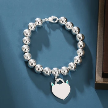 Браслеты с сердечками из стерлингового серебра S925 пробы, женский ювелирный браслет, легкий роскошный подарок высокого качества для вечеринки