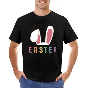 Веселый пасхальный кролик с кроличьим личиком, забавная пасхальная футболка для женщин и девочек, футболка оверсайз, черные футболки для мужчин