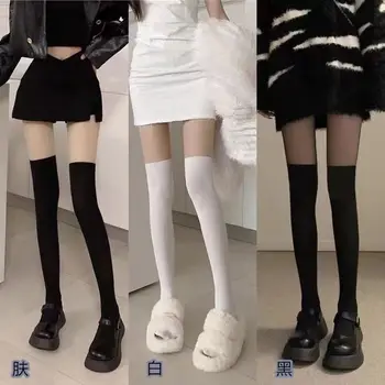 Весенне-осенние тонкие шелковые носки с накладными бедрами, носки с накладным мясом выше колена, носки с накладными высокими трубками, брюки