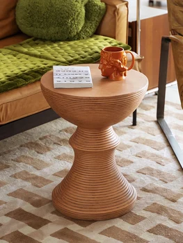 Винтажная мебель для круглого журнального столика, креативный чайный столик сбоку от дивана в гостиной, Круглые угловые столики для отдыха на балконе