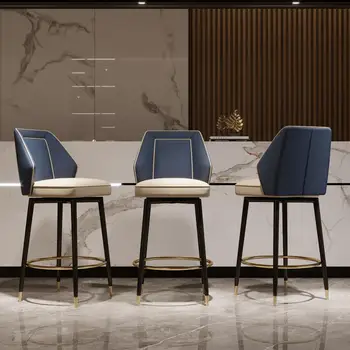 Вращающийся Трон, Скандинавский Роскошный Офисный Дизайн, Высокий Барный стул, Обеденный Минималистичный Салон, Компьютерный стул, Мягкая Мебель Barstuhl XY50BC