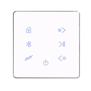 Встроенный в стену усилитель Bluetooth, USB-карта SD, музыкальная панель, фоновая аудиосистема для умного дома, стереосистема для ресторана отеля (белая)
