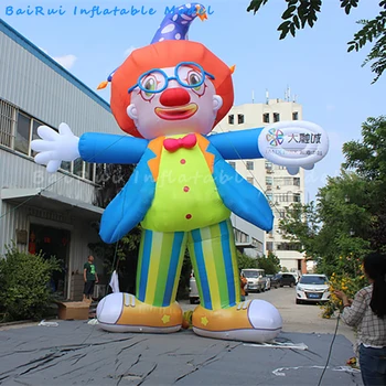 Гигантский надувной цирковой клоун с пользовательским логотипом, надувная кукла-джокер с воздушным шаром, принадлежности для детских вечеринок для рекламного реквизита