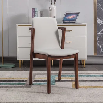 Дизайнерские кресла для отдыха в домашнем офисе, обеденные стулья из массива дерева в скандинавском стиле, Современный минималистичный обеденный стул со спинкой, Кухонная мебель