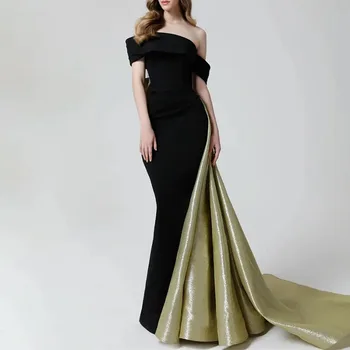 Длинные Элегантные вечерние платья для женщин, атласные, длиной до пола, шлейф 