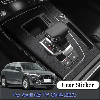 Для Audi Q5 FY 2018-2023 Наклейка На Панель Переключения Передач Автомобиля Защитная Пленка Коробки Передач Из Углеродного Волокна Черная Наклейка На Интерьер Автомобиля Автомобильные Аксессуары