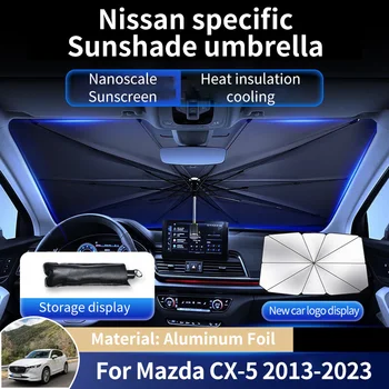 для Mazda CX-5 CX5 KE KF 2013 ~ 2023 Алюминиевая Фольга Автомобильный Солнцезащитный Козырек Защита От Зонта Лобовое Стекло Солнцезащитный Козырек Зонтик Летний Интерьер