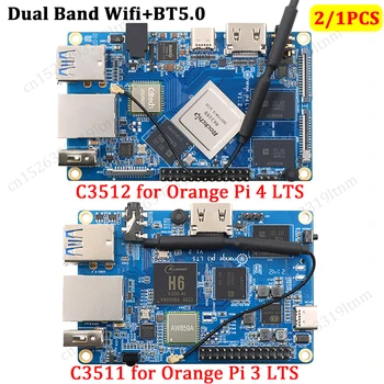 Для Orange Pi 4 LTS 4GB LPDDR4 RK3399 Плата разработки Для Orange Pi 3 LTS 2GB LPDDR3 SDRAM Wifi + BT Под управлением Android Ubuntu Debian