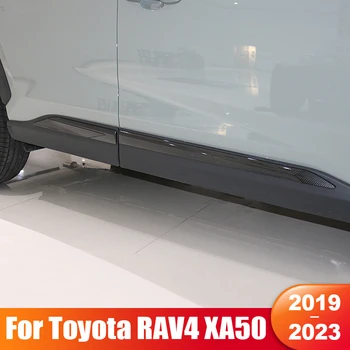 Для Toyota RAV4 XA50 2019 2020 2021 2022 2023 RAV 4 Гибридный Автомобиль Боковая Юбка Наклейки Крышка Боковая Отделка Двери Кузова Полосы Аксессуары