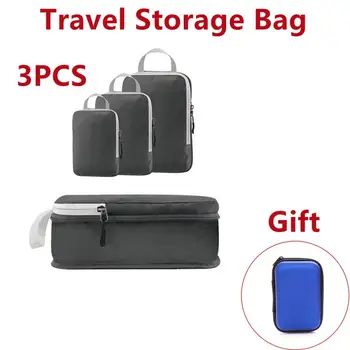 Дорожная сумка для хранения Сжимаемых упаковочных кубиков, Складной Водонепроницаемый Дорожный чемодан, Нейлоновый Переносной с сумочкой, Органайзер для багажа.