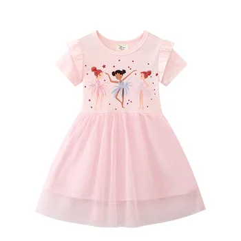 Европейское и американское газовое платье с зонтиком для девочек, платье принцессы, детская одежда