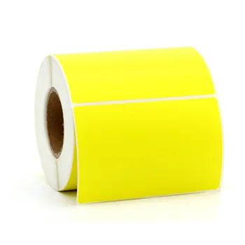 Желтая термоэтикетка, термоэтикетка в рулоне, желтые круглые наклейки, наклейка для упаковки, наклейка для печати