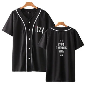 Женская бейсбольная футболка Ldol Group ITZY, Женская Мужская Модная футболка Harajuku, Уличная футболка, Kpop Одежда, Женские Топы