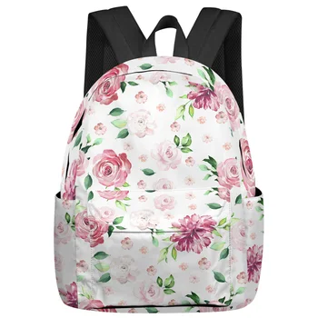 Женские рюкзаки с акварельными цветочными листьями, подростковые студенческие школьные сумки, рюкзак для ноутбука, мужские, женские, дорожные сумки, Mochila