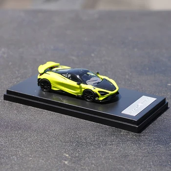 ЖК-дисплей Mclaren 765lt 765 Lt с имитацией модели автомобиля из сплава в масштабе 1:64, коллекция игрушек в подарок