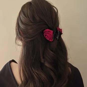 Зажим для захвата небольшого размера Rose Blossom, высококачественная задняя головная ложка, захват для волос, половинный галстук, зажим для волос, головные уборы, аксессуары для волос