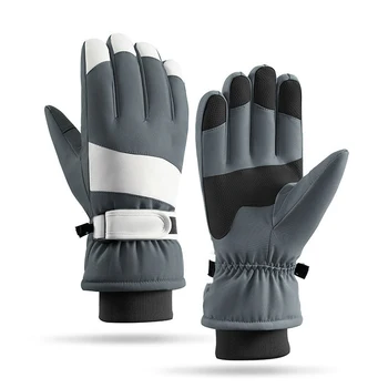 Зимние водонепроницаемые мужские перчатки, ветрозащитный сенсорный экран, лыжные нескользящие теплые термальные мужские перчатки, износостойкие лыжные перчатки 12 цветов, новые