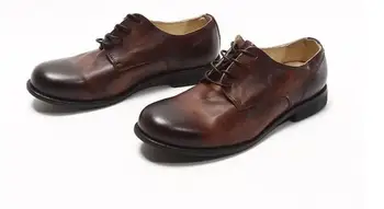 Зимняя рабочая обувь Goodyear, мужская деловая обувь ручной работы с круглым носком, мужская обувь в стиле ретро из натуральной кожи, повседневная мужская обувь