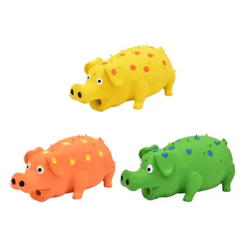 Игрушка для писклявой собаки-свинья, Хрюкающая Интерактивная игрушка для собак из прочного латекса