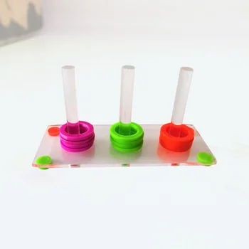 Игрушка для подбрасывания колец с попугаем, развивающая игрушка для птиц, забавная игрушка для подбрасывания колец, обучающая игрушка (кольцо разного цвета)
