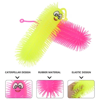 Игрушка из 2ШТ фугу-червей, мигающая мохнатая сенсорная игрушка, наполненная воздухом, шарики-фугу
