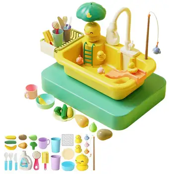 Игрушки для посудомоечной машины, вращающийся кран на 90 градусов, циркуляция, Практические возможности, ABS, детские кухонные Мини-игрушки для посудомоечной машины, подарок