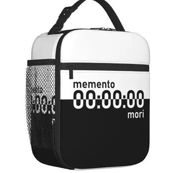 Изготовленный на Заказ Memento Mori Unus Annus Hourglass End Lunch Bag Мужчины Женщины Теплый Охладитель Изолированные Ланч-Боксы для Детской Школы