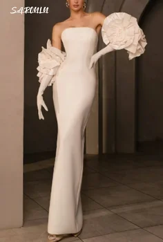 Изящное вечернее платье без бретелек, сексуальное Уникальное платье-футляр для невесты, классические свадебные платья длиной до пола, Vestidos De Novia