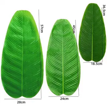 Имитация листьев, Нежный, устойчивый к атмосферным воздействиям Ярко-зеленый тропический имитационный банановый лист, искусственный лист для вечеринки