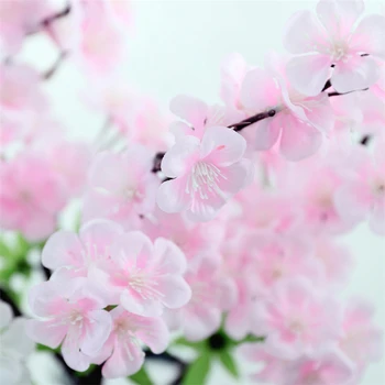 Имитация цветов, Белый розовый цветок вишни, искусственные растения, Бонсай, аир, Украшение для домашней вечеринки, свадьбы.