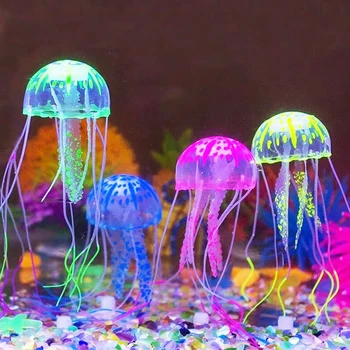 Искусственные плавающие Светящиеся флуоресцентные Медузы Украшение аквариума Аквариум с рыбками Подводное растение Орнамент морского водного пейзажа