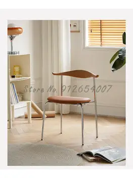 Итальянский Легкий Роскошный обеденный стул из массива дерева Обеденный стул для домашнего ресторана Обеденный стол для переговоров в отеле Отдельная столовая