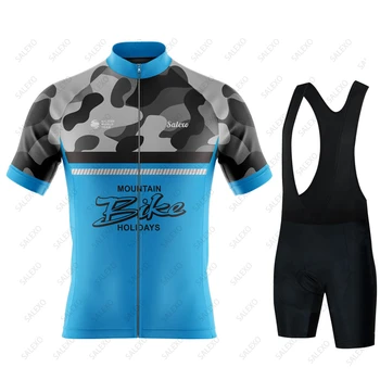 Камуфляжные Велосипедные Трикотажные комплекты Мужская Летняя Велосипедная Дышащая Велосипедная одежда MTB Maillot Ropa Ciclismo Форменный костюм