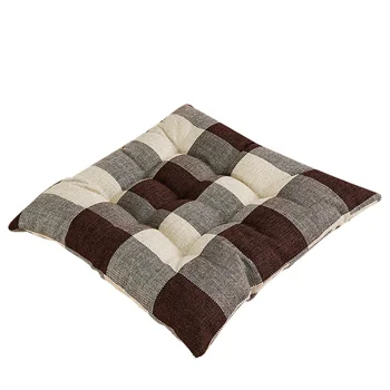 Квадратная подушка сиденья с завязками из плотной и удобной прочной хлопчатобумажной и льняной ткани для домашнего дивана-кресла