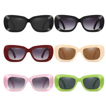 Классические солнцезащитные очки UV400 Панк винтажных оттенков, Черные женские квадратные солнцезащитные очки, Прямоугольные солнцезащитные очки