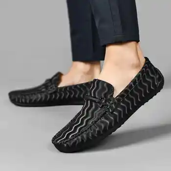 Кожаные мужские кроссовки для бега трусцой, дизайнерские кроссовки, повседневная обувь из натуральной кожи, массивные кроссовки, Мужская дизайнерская обувь Easy Tennis Bity