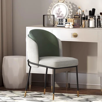 Кожаные Роскошные Обеденные стулья с металлическими Ножками Эргономичное кресло для современной спальни Дизайнер кухни Vip Silla Comedor Постмодернистская мебель