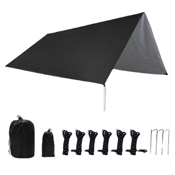 Комплект брезента для палатки, гамак, козырек от дождя и солнца, водонепроницаемый для домашнего хозяйства/кемпинга на открытом воздухе