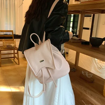 Корейская мода Y2k Женская сумка из искусственной кожи 2023 Новая простая дорожная сумка Тренд Универсальный школьный рюкзак для студентов колледжа