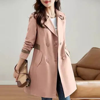 Красивое женское длинное пальто-ветровка этого года, весна и осень 2023, новое популярное высококачественное повседневное пальто с темпераментом