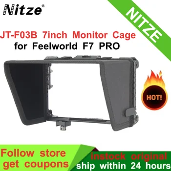 Крепление для 7-дюймового монитора Nitze JT-F03B для 7-дюймового монитора Feelworld F7 PRO с Sunhood, Зажимом для кабелей HDMI и USB Type-C, Холодным Башмаком